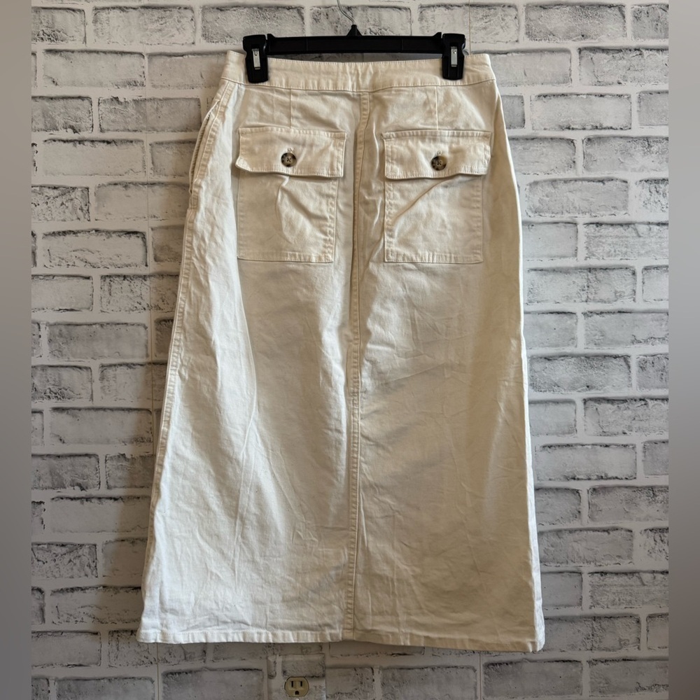 Women’s Universal Thread creamy white colored long denim skirt size 4 - Picture 2 of 7